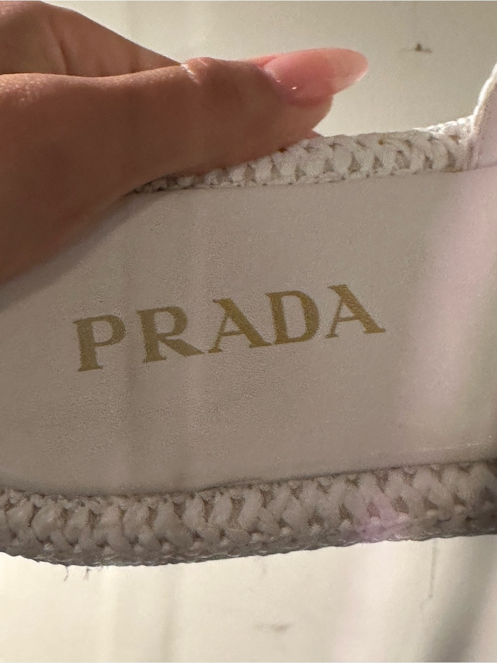 Prada Platform Woven Slide Sandals with Logo - Picture 6 of 6